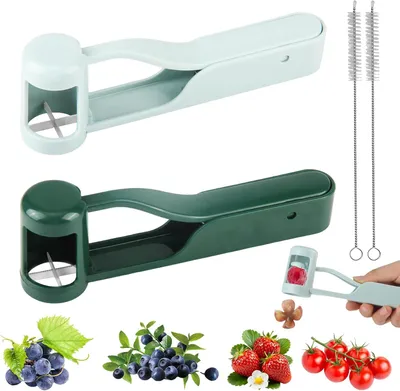 Productafbeelding van Druivensnijder set 4-delig, rvs en kunststof, 16 cm, voor fruit