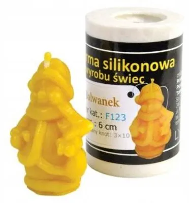 Produktbild von Łysoń Silikonform Bałwanek 6 cm für Kerzen Wachs