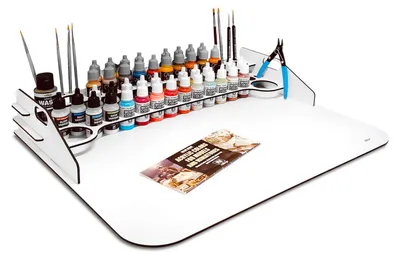 Paint Station 50x37 cm, Organizer für 45 Farben, Pinsel & Werkzeug