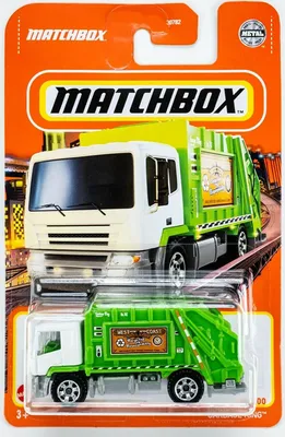 Image de Matchbox Garbage King 60/100 (blanc/vert) Camion poubelle