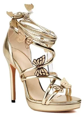 Productafbeelding van Plateausandalen met Stilettohak - 3D Vlinderdecoratie - Laklook