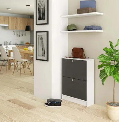 Immagine prodotto di Scarpiera ribaltabile per ingresso SIRIEL - bianco / grigio