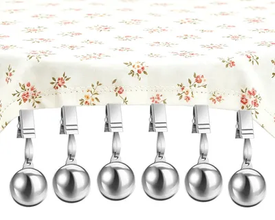 Productafbeelding van Tafelkleedgewichten van roestvrij staal met clips - set van 4