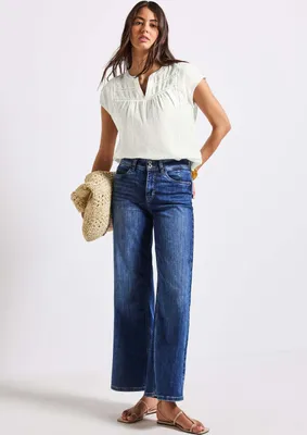 Produktbild von Street One Kurzarm-Bluse 'Bluse mit Tape-Details', A345803, off white, Gr. 38