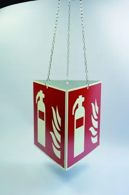 Produktbild von Dreifke® Brandschutzzeichen, Prismenschild Feuerlöscher zur Deckenmontage | A...