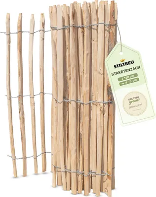 Produktbild von Französischer Premium Staketenzaun Kastanie - Länge 5 Meter, Höhe 120 cm, Lattenabstand 4-5 cm