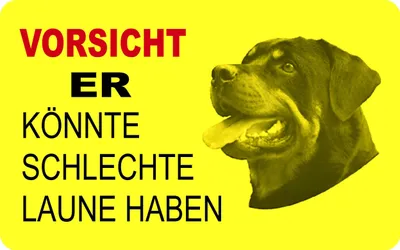Zdjęcie produktu dla Naklejka pies uważaj może być w złym humorze ~~~~~ w ciągu 24 godzin ~~~~~