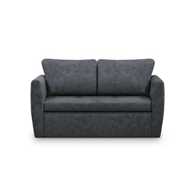 Produktbild von Schlafsofa KAMEL 188x122 cm, Dunkelgrau, 2-Sitzer Sofa - mit Schlaffunktion & Bettkasten, Veloursstoff
