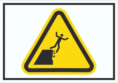 Produktbild von Schild Warnung instabile Klippenkante Symbol A0 Rückseite selbstklebend