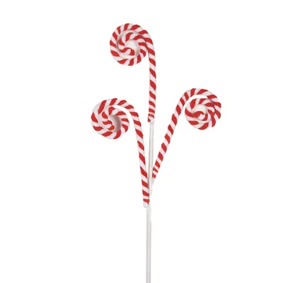Obrázok produktu pre Clayre & Eef Vianočná dekorácia cukrová trstina 66 cm červená plastová