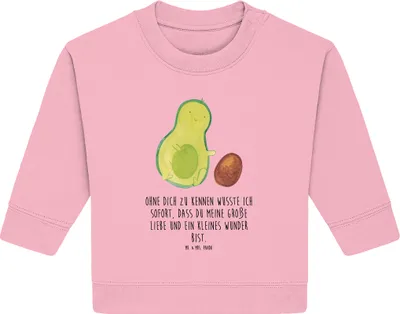 Produktbild von Mr. & Mrs. Panda Organic Baby Pullover Avocado Kern rollt 24. - 36. Monat - Baumwolle Pink - Geschenk, Geburtstag, Liebe, Babyparty, Bullover, Avocados