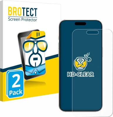 Produktbild von 2x Für Apple iPhone 16 Pro Schutzfolie BROTECT Displayschutz Display Schutz Folie Klar Transparent
