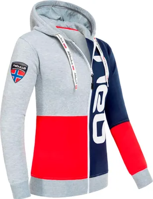 Produktbild von Nebulus Sweatjacke NEBSTER Damen, Jacke , praktische Kapuzenjacke , P6112 - Damen, rot-navy-grau, XL/42
