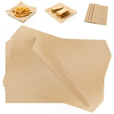 Produktbild von Ausgeschnittene Backpapiere, 28 x 38 cm, 200 Blatt, ungebleichtes Backpapier – Antihaft-Backpapier zum Backen, Grillen, für Lebensmittel, Butter und Käse.