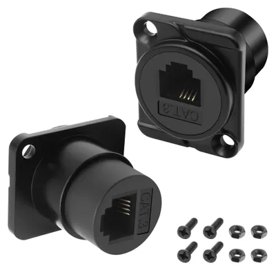 Produktbild von D-Typ RJ11 CAT3 Panelmontage-Adapter für Telefonverbindungen