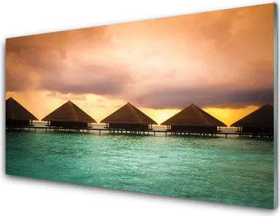 Produktbild von Acrylglasbilder 100x50 Wandbild Druck Meer Architektur
