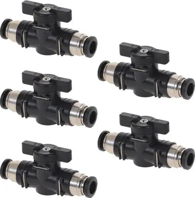 Produktbild von 5 Stück pneumatische Handventil mit Schnellkoppanschluss - Gasbedienung (12 mm)