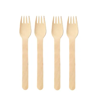 Produktbild von Holz Gabel - 16,5 cm Holzgabel Einweg - Einweggabel