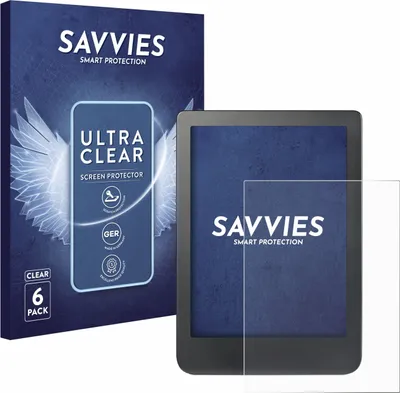 Produktbild von 6x Für Kobo Clara HD (6") / BW / Colour Schutzfolie Savvies Displayschutz Display Schutz Folie Klar Transparent
