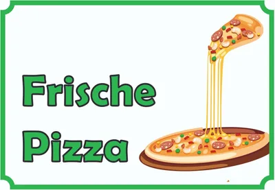 Produktbild von Frische Pizza Schild A6 Rückseite selbstklebend