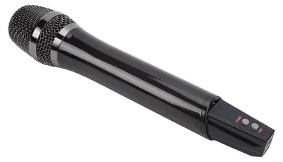 Produktbild von RGB-Funkmikrofon mit Empfänger, Handmikrofon mit RGB-Farbwechselbeleuchtung, wiederaufladbares Karaoke-Mikrofon, 6,5-mm-Audioanschluss für zu Hause