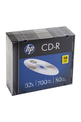Produktbild von HP CD-R 80Min, 700MB, 52x Slimcase, 10 CDs, Silver Surface