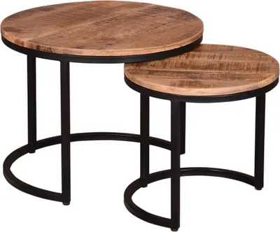 Produktbild von IRON Couchtisch Set Mangoholz Natur