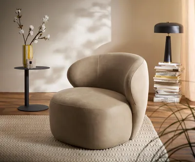 Produktbild von DELIFE Loungesessel Pulo 80x80 cm Mikrofaser Beige Vintage