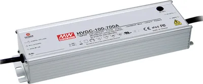 Produktbild von MEANWELL HVGC-100-350B, AC-DC LED-Installationsnetzteil, Metallgehäuse, IP67 99,75W 29-285V 350mA CC dimm.