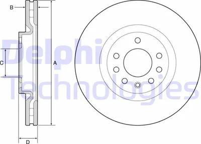 Produktbild von 2x DELPHI Bremsscheibe BG4944C für OPEL Corsa D Schrägheck (S07) 44 7mm 305mm