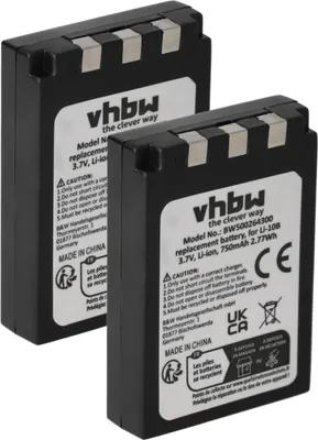 Produktbild von vhbw 2x Akku Ersatz für Olympus Li-12B, Li-10B für Kamera (750 mAh, 3,7 V, Li-Ion)