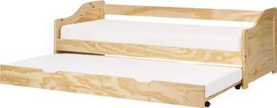 Produktbild von BELIANI Tagesbett Hellbraun Kiefernholz mit Lattenrost 90 x 200 cm Ausziehbett für 2 Personen Modern Skandi Gästezimmer Kinderzmmer Jugendzimmer