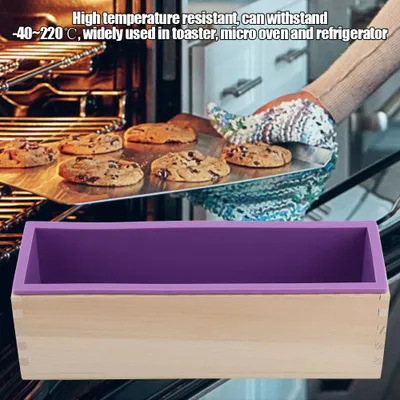 Image de Moule à savon rectangulaire en silicone de 1 200 ml – Outil de bricolage pour la pâtisserie, les gâteaux, la glace et le chocolat