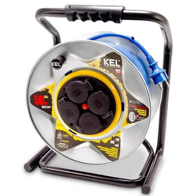 Zdjęcie produktu dla Metalowy bęben przedłużający KEL PB-HEAVY/D/50M/3X2.5/H07BQ-F/Blue 50m W-99283