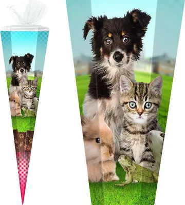 Produktbild von Stylex Schultüte 85 cm Mädchen 2025, Motiv:Tierkinder
