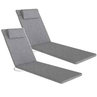 Immagine prodotto di 2 cuscini per sdraio Madera, colore: grigio, tessuto S-550 melange, dimensioni 190 x 55 cm, fissaggio con elastico, idrorepellente