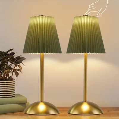 2er-Set kabellose LED-Tischlampen, dimmbar, Touch, wiederaufladbar