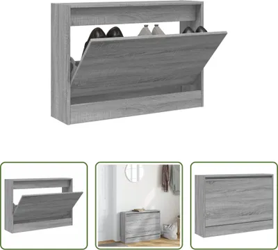 Produktbild von The Living Store Schuhschrank Grau Sonoma 80x21x57 cm Holzwerkstoff