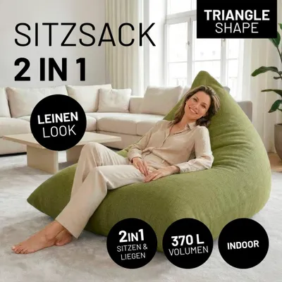 Image de Pouf LUMALAND Triangle 370 L - fauteuil bean bag d'intérieur confortable et élégant