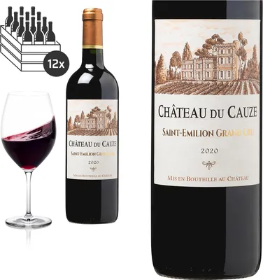 Produktbild von 12er Karton  2020 Saint Emilion Grand Cru von Château DU CAUZE - Rotwein
