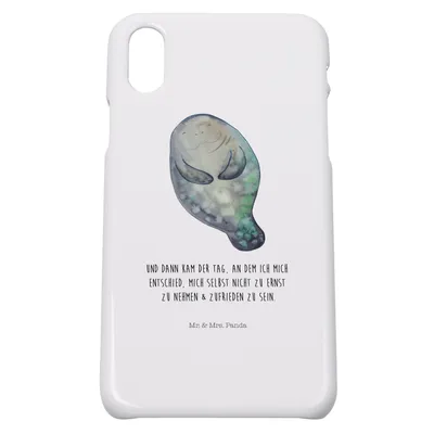 Produktbild von Mr. & Mrs. Panda Iphone 10 Handyhülle Seekuh Happy - Weiß - Geschenk, Hülle, Meer, Seekühe, Cover, Handy, Achtsamkeit, X, Neustart, Respekt, Freundin