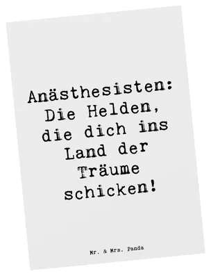 Produktbild von Mr. & Mrs. Panda Grußkarte Spruch Anästhesist Held - Weiß - Geschenk, Ansichtskarte, Postkarte, Operation, Kunstkarten, Patientensicherheit, Berufsprodukte, Anästhesisten