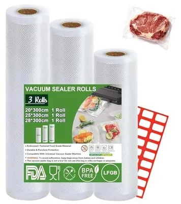 Zdjęcie produktu dla Worki próżniowe do pakowania 3 rolki 20/25/28 cm x m żywności