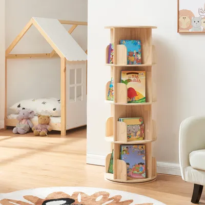 Immagine prodotto di Libreria girevole per bambini 'Chasek' 125 x 44 cm in legno di pino naturale