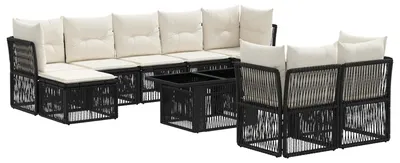 Produktbild von vidaXL Gartensofa-set 10 stk. Schwarz Poly-Rattan
