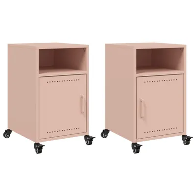 Produktbild von Nachttische 2 Stk. Rosa 36x39x59 cm Stahl