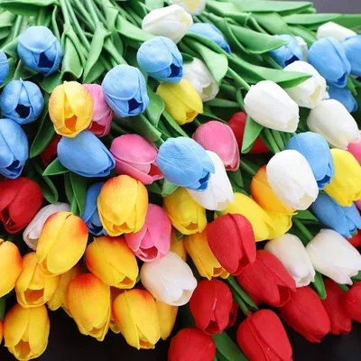 Produktbild von Famanu Kunsttulpen Bouquet 24 Stück - Hochwertige Latexblumen