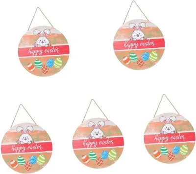 Image de Lot de 5 décorations de Pâques à suspendre – Nids d'œufs pour la porte d'entrée