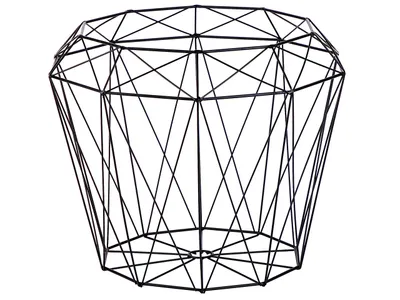 Produktbild von BELIANI Hellbraun Schwarz Holz Pulverbeschichtetes Metall Holzplatte Originelle Konstruktion Diamantförmig Modern
