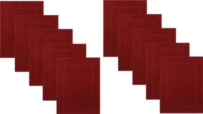 Produktbild von Betz 10 Stück Badvorleger 50x70 cm PREMIUM Badematte Badteppich Duschvorleger 100% Baumwolle 650g/m² Farbe: rubinrot